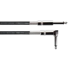 Cordial EI 6 PR profesionalni instrument kabl dužine 6 metara, sa jednim pravim i jednim ugaonim 6,3 mm TS mono konektorom